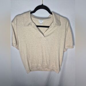 J.Crew Cream Short Sleeve Polo Shirt